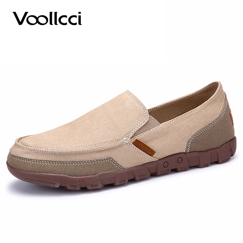 Voollcci Fashion Summer Men Canvas Shoes Breathable Casual Loafers Comfortable Ultralight Lazy Slip on Flats Big Size39-48 | Обувь