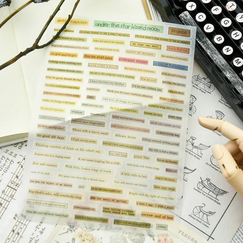 KSCRAFT красочные фразы Vellum бумажные наклейки для скрапбукинга Happy planner/карточная