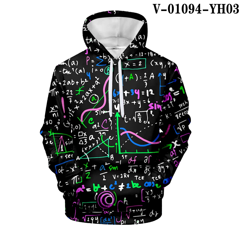 V01094 Толстовка WAMNI Science Formula с разноцветным 3D принтом для мужчин и женщин, забавная математическая логистика, химия с капюшоном, уличные толстовки на осень - Цвет: V01094