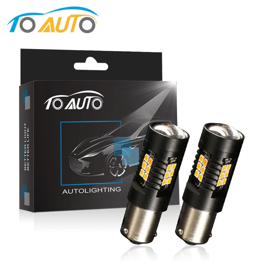 2 шт. PY21W светодиодные лампы 1156 BAU15S 21 3030SMD авто светильник s стояночный фонарь стоп
