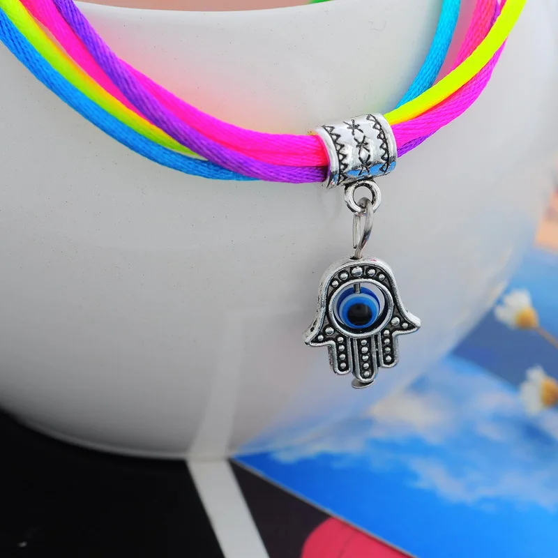 Турецкий Дурной глаз ручной работы Фатима рука амулеты Красная Нить женский