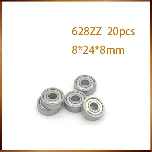 Фото Миниатюрные шарикоподшипники 628ZZ ABEC 8x24x8 мм, 20 шт., 628Z, 628 ZZ EMQ Z3V3 628ZZ 628-2RS 8*24*8 мм №1