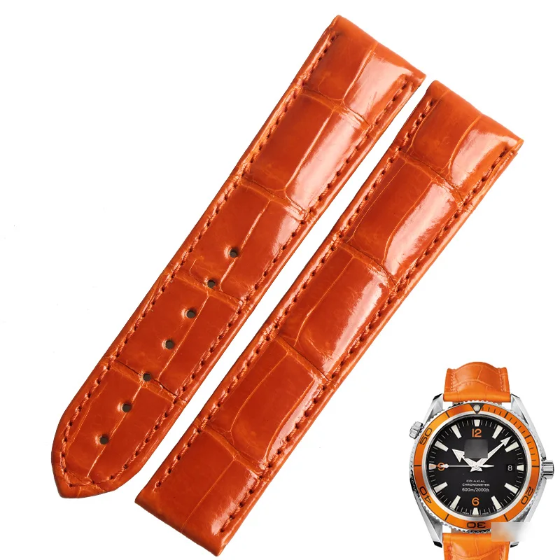 WENTULA Ремешки для наручных часов OMEGA SEAMASTER 2909.50.38 оранжевый Аллигатор