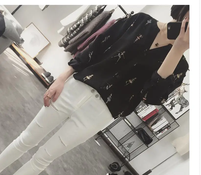 The new girl chiffon long sleeve shirt 2017 of spring clothing |