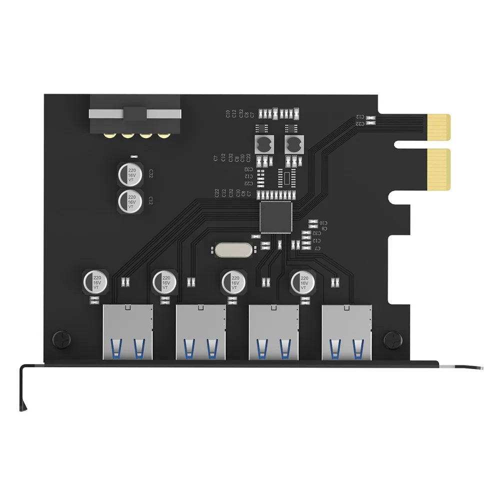ORICO 4 порта USB3.0 PCI-E Riser Host контроллер карты 3,0 адаптер для USB 3,0 концентратор PCI-E расширитель карты Поддержка Windows, Mac OS