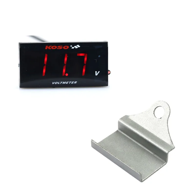 Display red-bracket KOSO DC 9 V-150 V вольтметр Мини измеритель напряжения для электрических мотоциклов батареи автомобилей compteur для XMAX 300 PCX150 NMAX 125 250 155 - Цвет: Display red-bracket