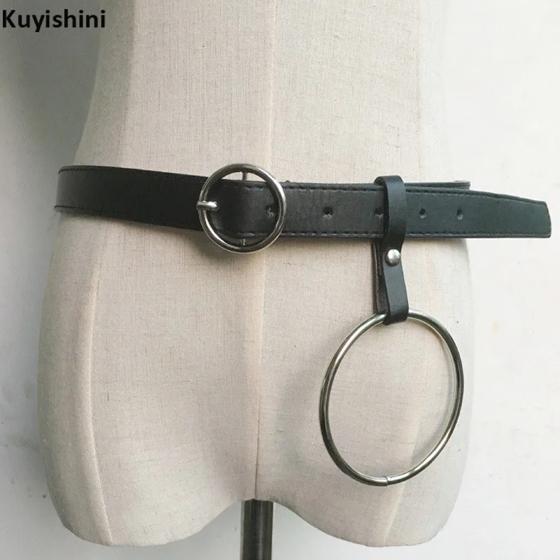 Харадзюку хип-хоп мужские женские унисекс ремни из искусственной кожи с большим