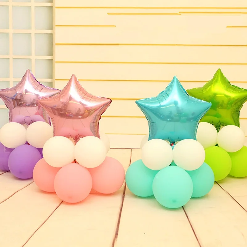 9 шт./лот 18 дюймов розовые золотые мятные Звездные фольгированные шары с 10