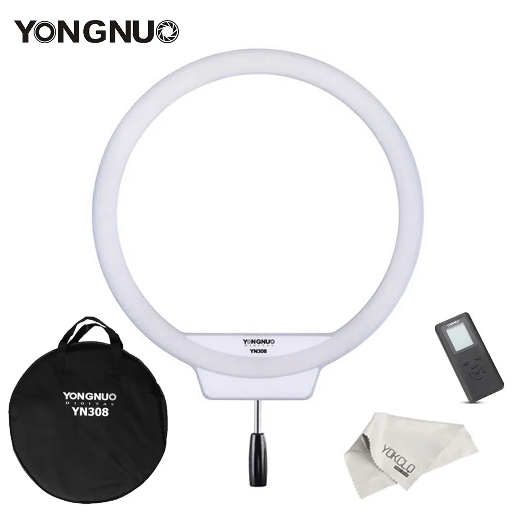 Кольцевой светильник для селфи YongNuo YN308 3200K ~ 5500K 308 двухцветный светодиодный с