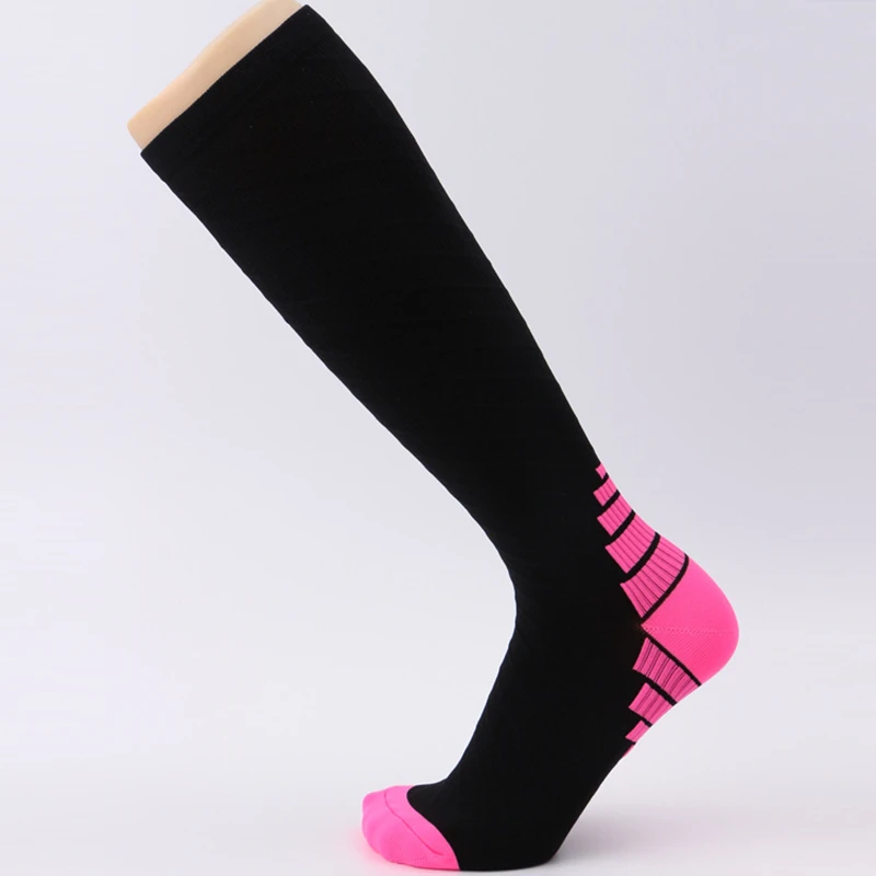 Компрессионные чулки унисекс нейлоновые Лоскутные цветные эластичные гольфы до
