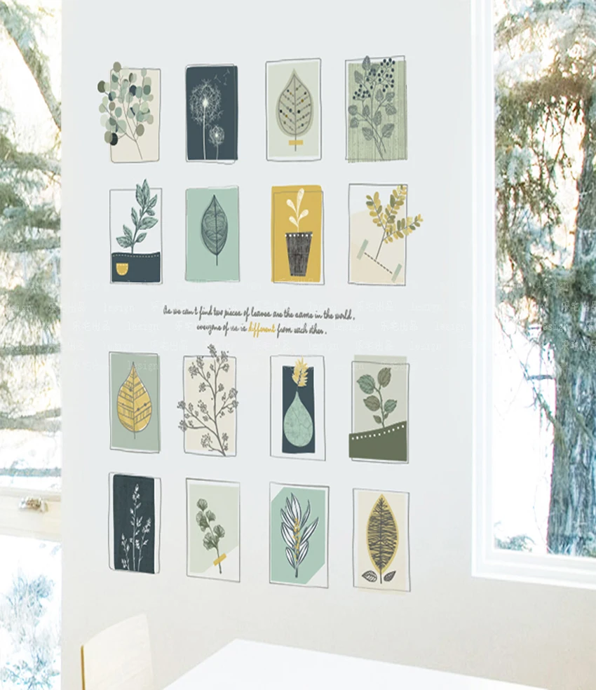 Tree Leaves Of Vine Wall Sticker Bathroom Glass Tiles Window Film Home Decor Autocollant Mural W003 | Дом и сад