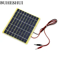 BUHESHUI 5Watt 5W 18V Solar Panel Solar Cell -5 WFor 12 Volt Garden Fountain Pond Battery Charger+Diode PET Solar Cell 6pcs/lot