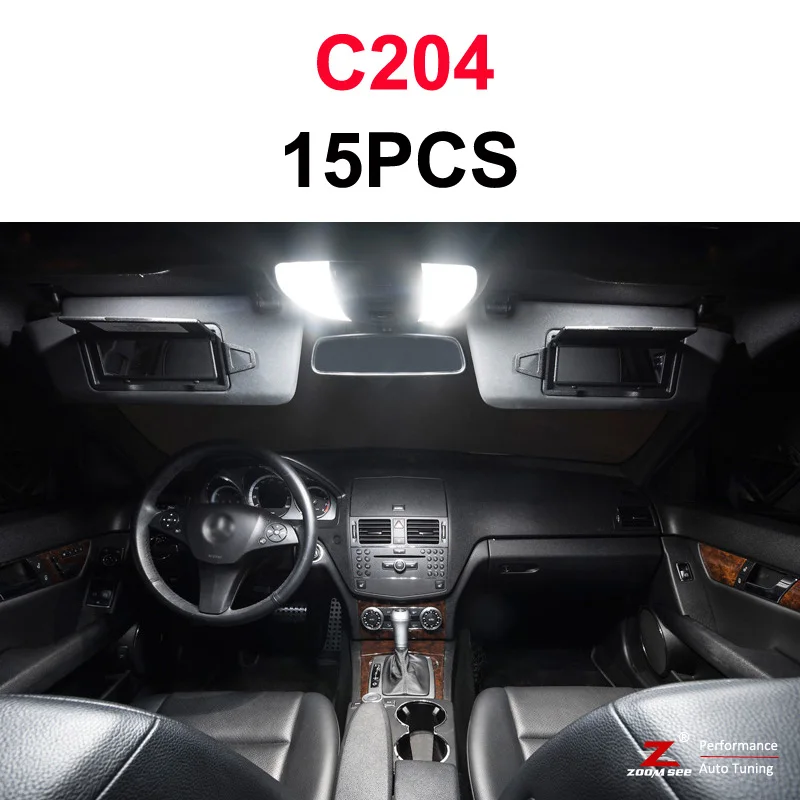 C204 Coupe - 15PCS Идеальный белый светодиодный светильник Canbus для Mercedes Benz C class W202 W203 W204 S202 S203 S204 C203 C203 C204 C204(93-14 - Испускаемый цвет: C204 Coupe - 15PCS