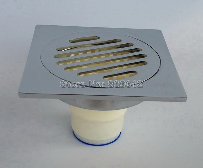 

Polished Chrome Square Shape Floor Waste Grates Bathroom Shower Drain Whr011