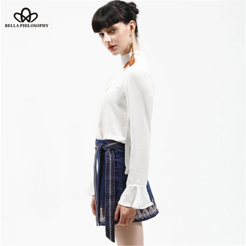 Женская блузка Heydress с длинным рукавом стоячим воротником и отверстиями открытой