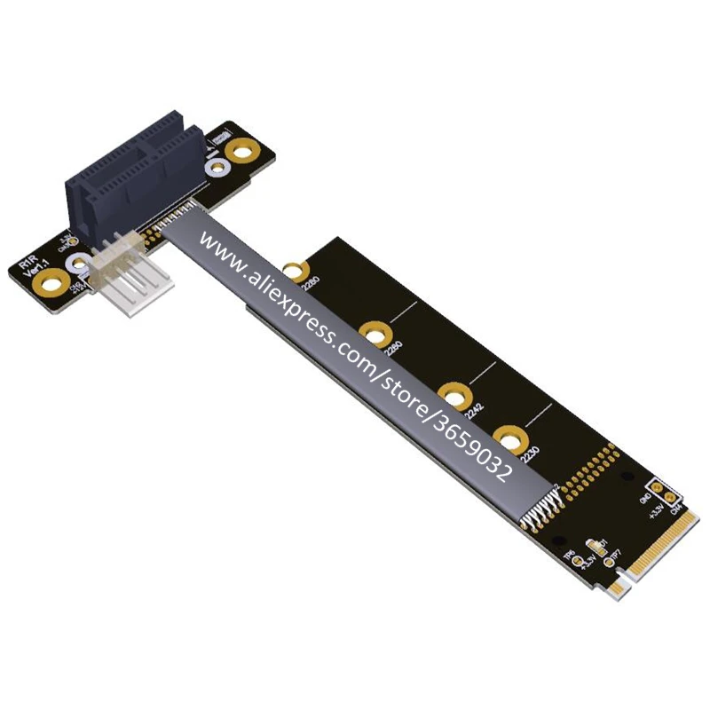 Кабель удлинитель для видеокарты M.2 NVMe на PCIe 1x 16x Riser X11050ti 1060ti 1080ti RX580 NVIDIA AMD A N Card Btc