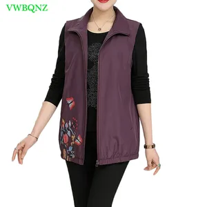 Жилет женский, для женщин среднего возраста, весна-осень, Свободный кардиган с принтом на плечах, размера плюс, темно-синий, Maga, 5XL, A770