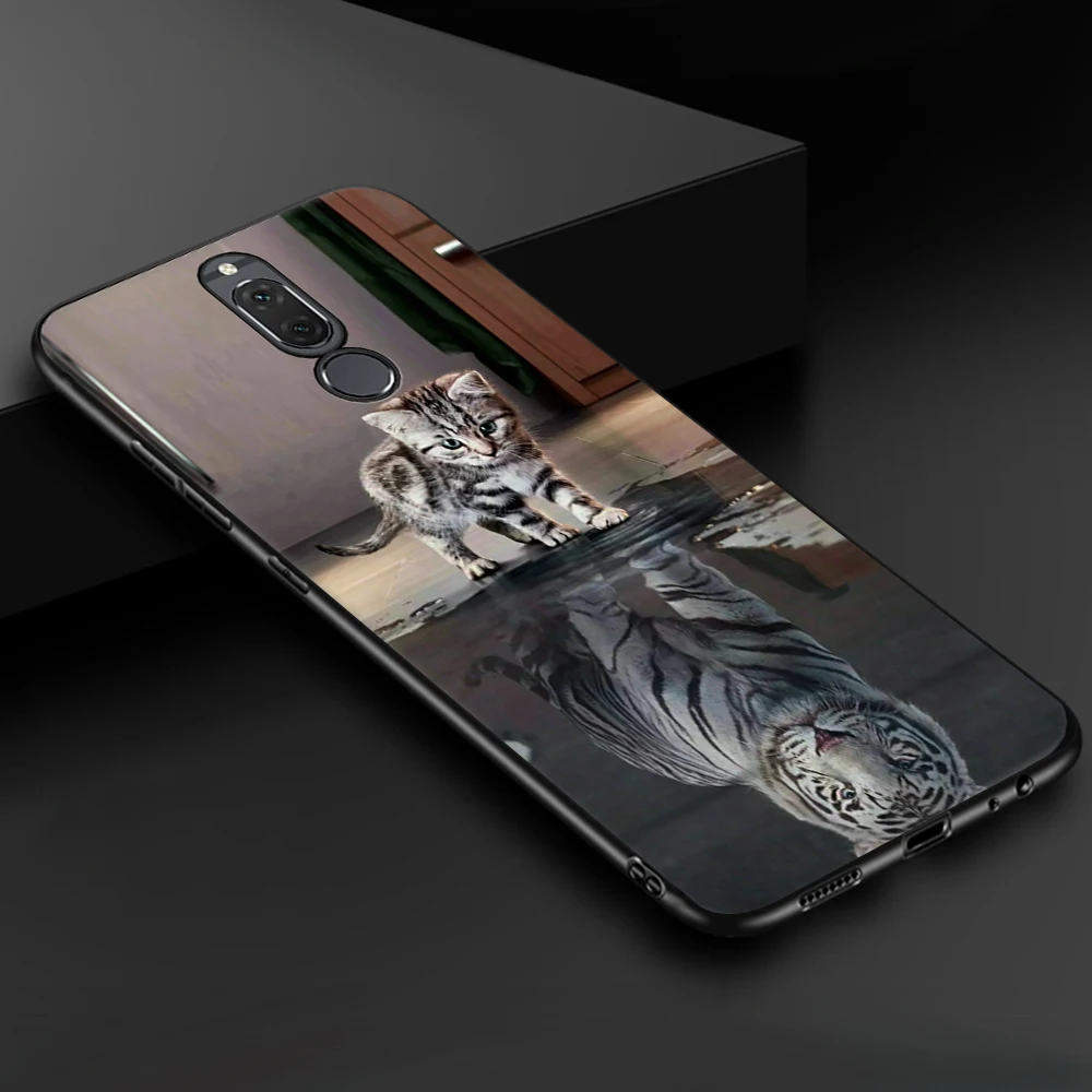 Черный ТПУ чехол для телефона huawei P20 P10 Pro mate 10 Lite P8 P9 Lite для Honor 8 9 Lite Y9 Enjoy 8 Plus чехол с кошками - Цвет: 04