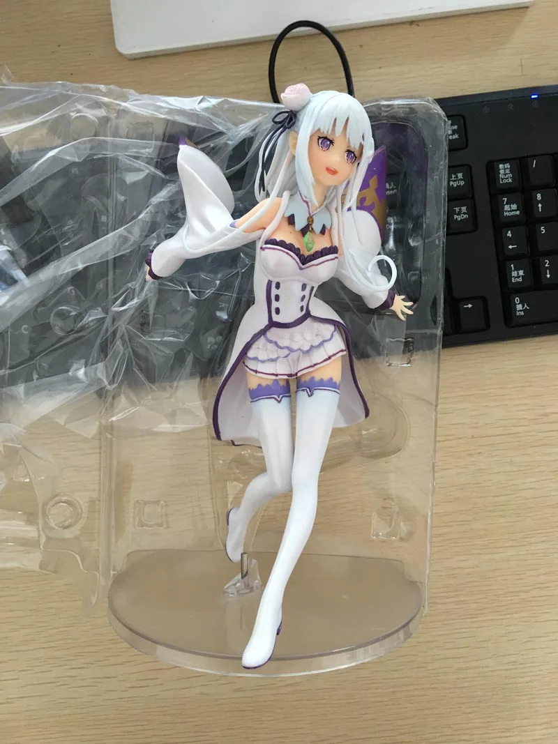 Re Zero Emilia фигурки 1/7 Scele Pre-Paind коллекционные игрушки 22 см