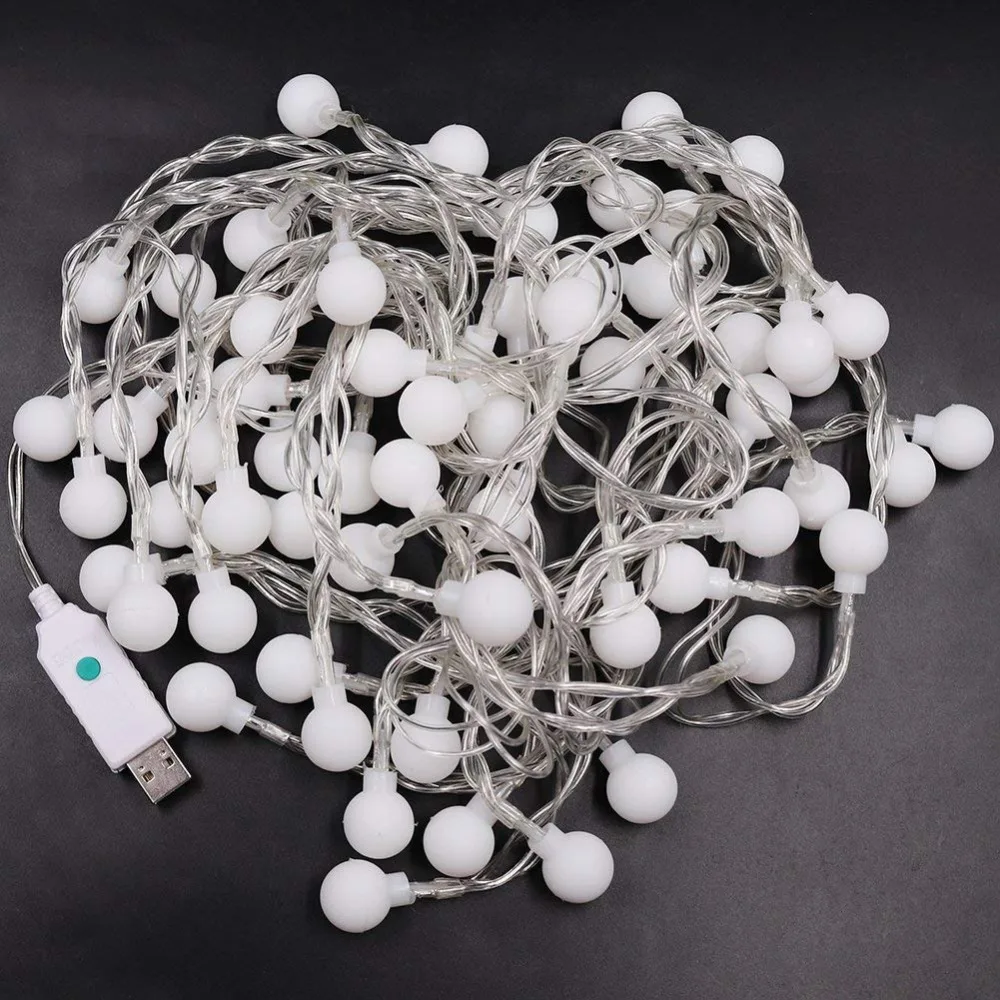 10M USB 5V Globe Ball LED string lights Christmas holiday wedding party festival decoration Garland Fairy lights