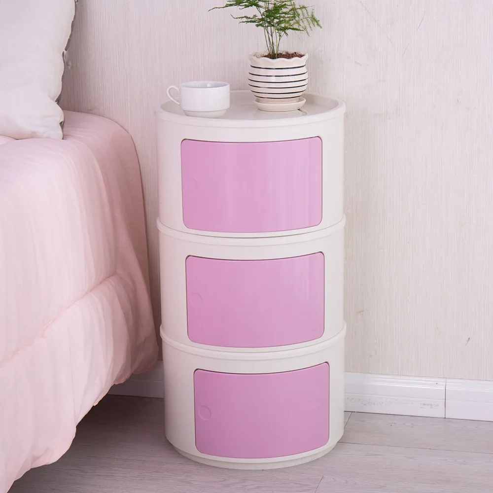 Круглая пластиковая коробка для хранения 3 слоя Штабелируемый органайзер