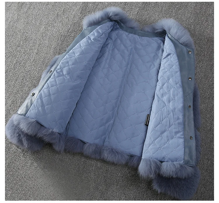 OFTBUY зимняя куртка женская парка шуба из натурального Лисьего меха Натуральная Овчина натуральная кожа куртка Бомбер Корейская уличная Роскошная