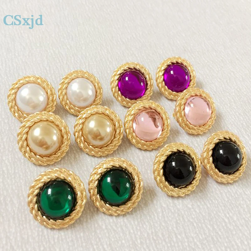 Женские серьги CSxjd Винтажные с искусственным жемчугом цветные Серьги Клипсы из