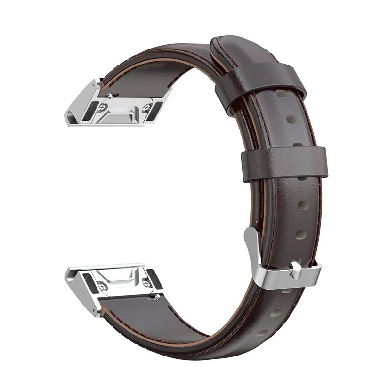 Coffice Ремешок 22 мм для часов Garmin Fenix 5, кожаный ремешок для часов Garmin Fenix 6, ремешок для часов Quick Fit Forerunner 945 - Цвет: Coffice