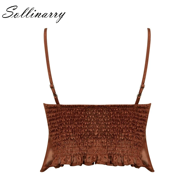 Sollinarry/пикантные Клубные короткие укороченные топы женские на бретельках Camis