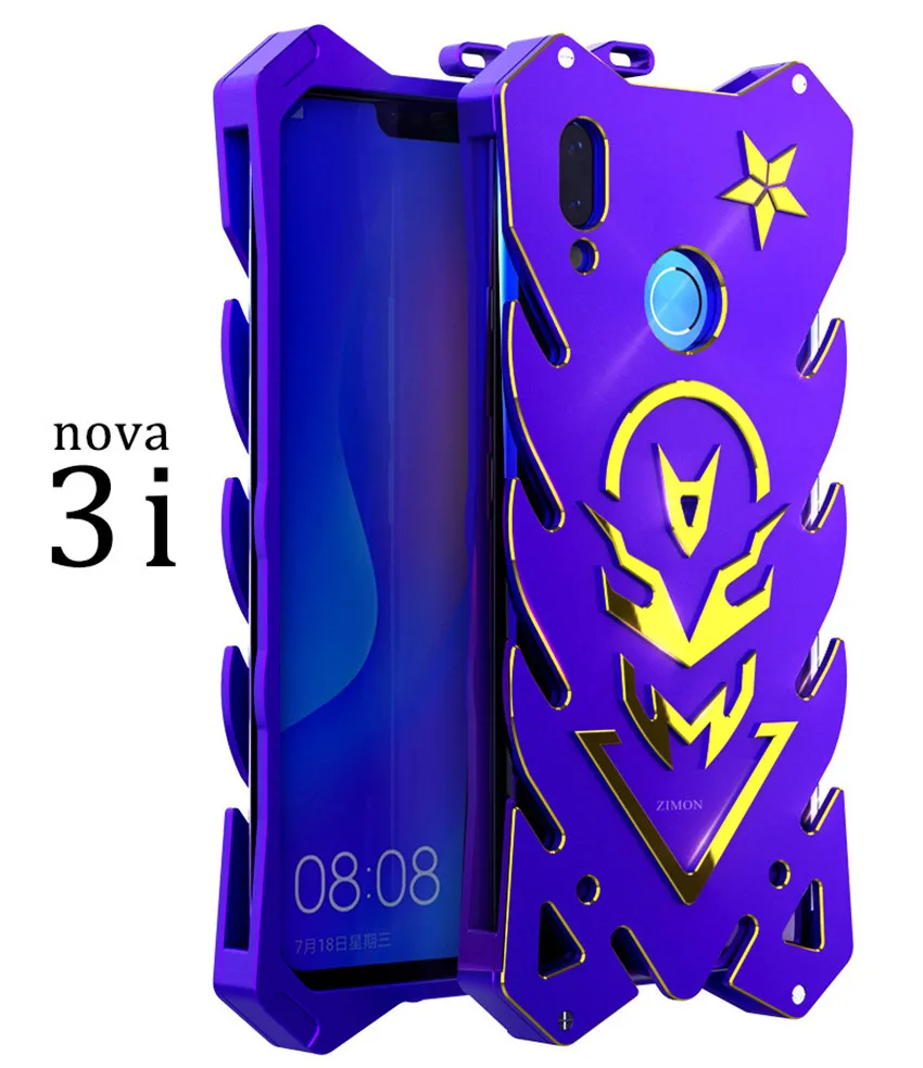 Huawei nova 3i Zimon Роскошный Thor Heavy Doom Duty Armor Металлический Алюминиевый противоударный чехол для телефона с ЧПУ для huawei nova 3i чехол 6,3"
