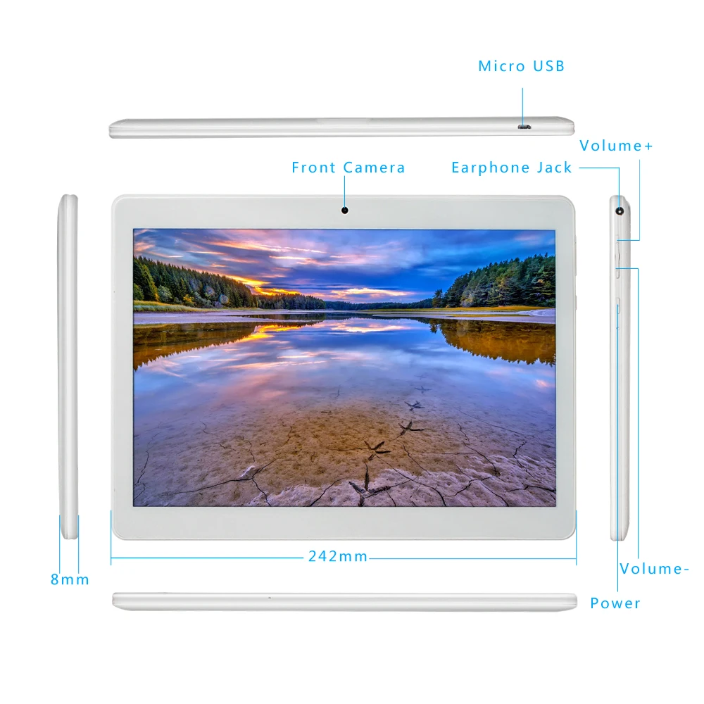 Yuntab 10.1 &quotAndroid 5.1 Планшеты ПК Wi Fi/3G/2 г 1 ГБ + 16 Quad core Сенсорный экран с Bluetooth двойной