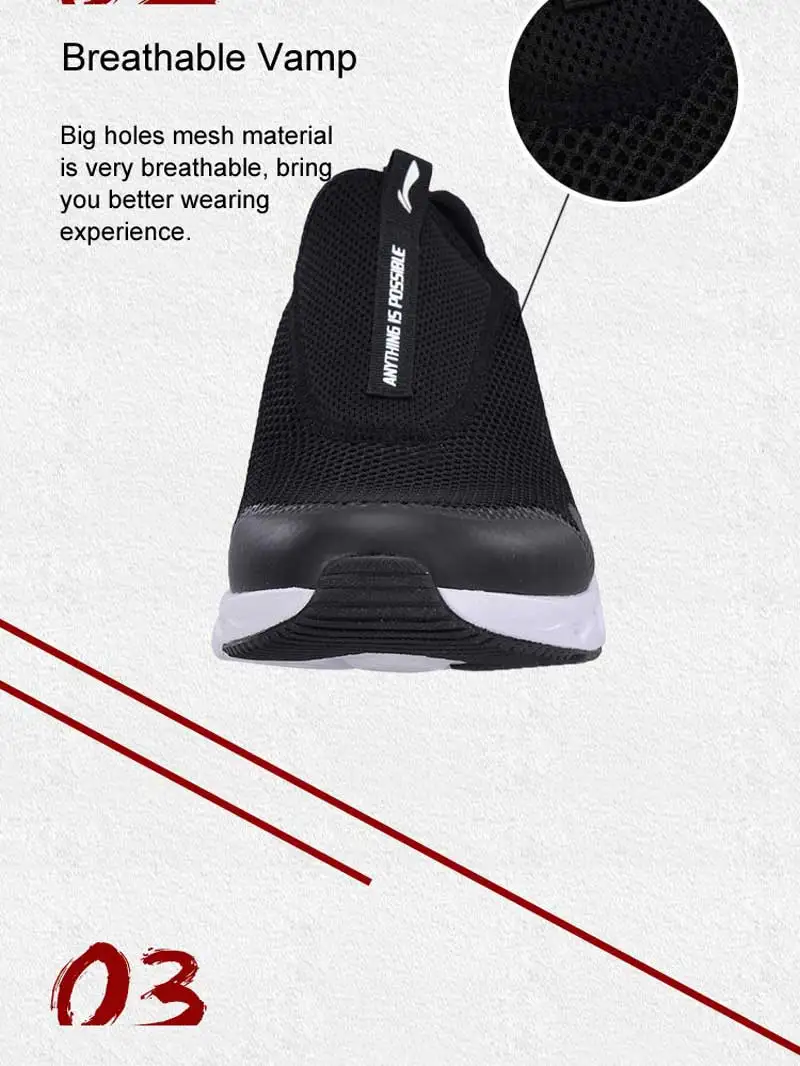 Li-Ning/женская спортивная обувь; дышащая спортивная обувь без шнуровки; кроссовки для фитнеса; AGCN054 YXB159