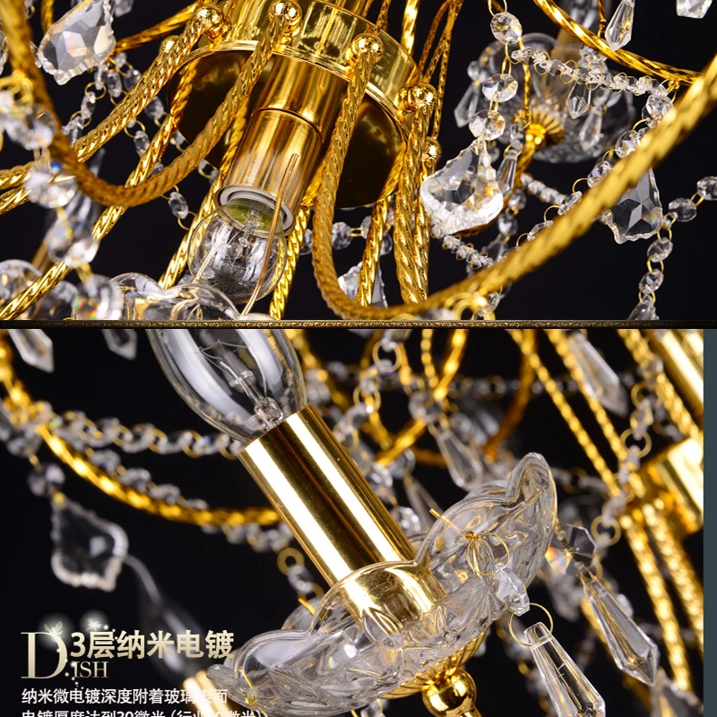 Золотая хрустальная люстра 16 современный дизайн люстры поставщики Kronleuchter Aus Kristall