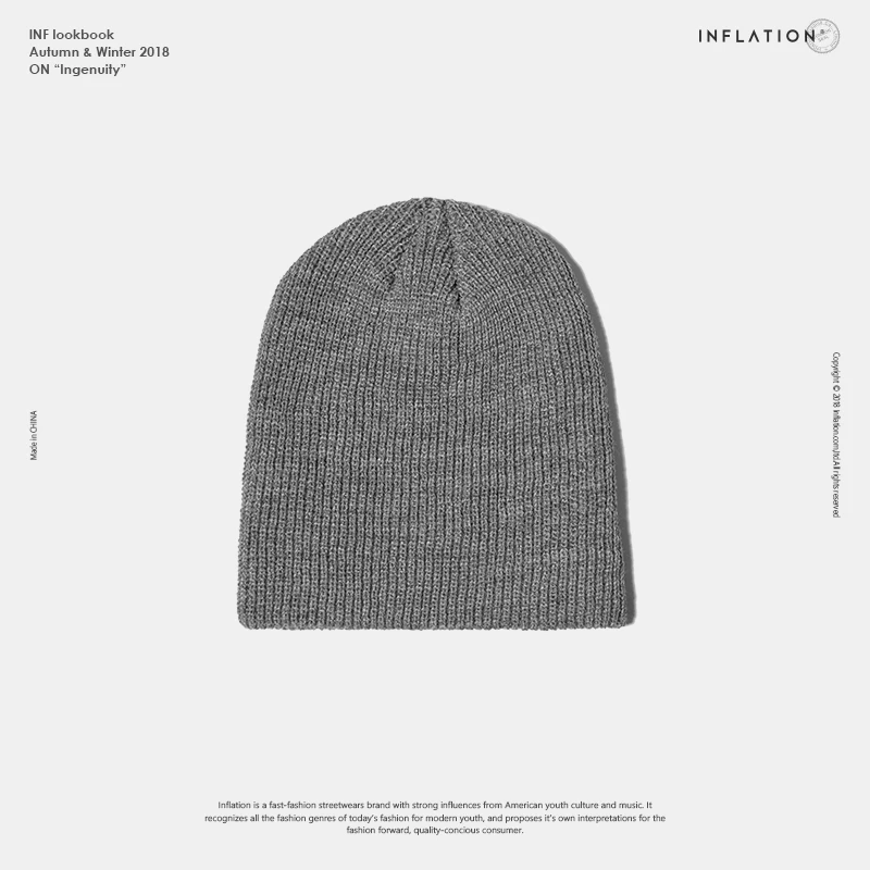 INFLATION Solid Skullies &amp Beanies Мужская теплая мешковатая шапка унисекс для девочек