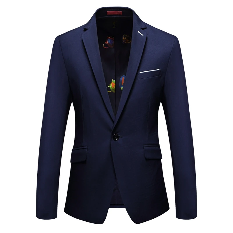 One Button Blazers Men Suits Luxury Solid Color Slim Fit Male Wedding Jacket Coat Plus Size M-4XL | Мужская одежда