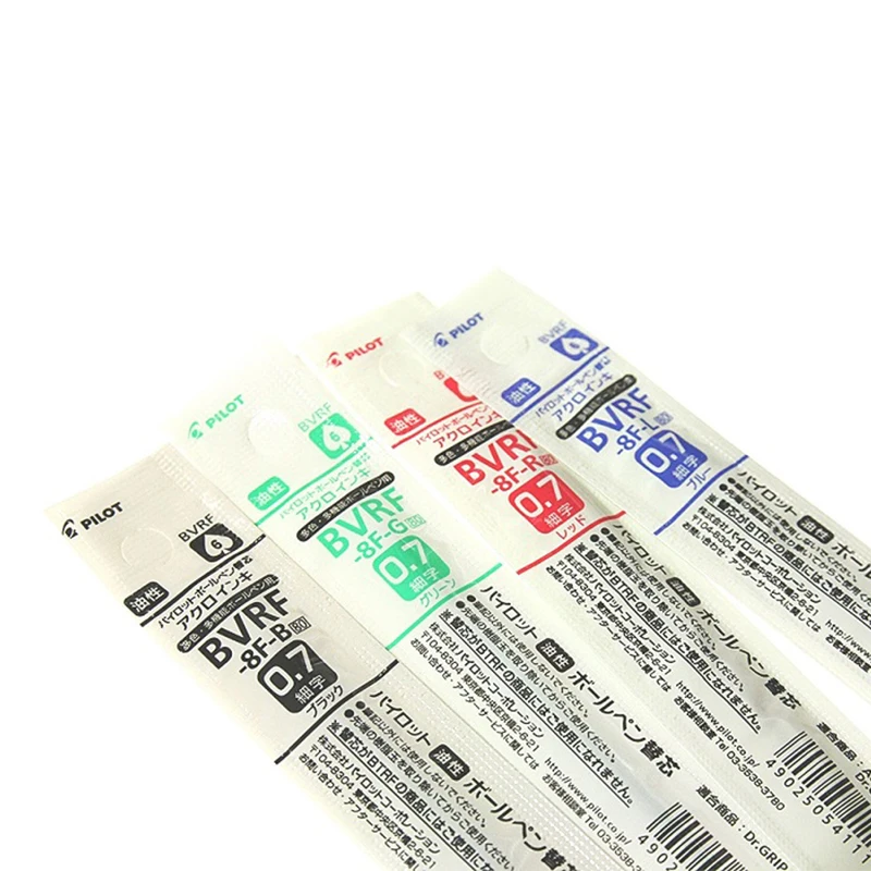 Pilot BVRF 8F 6pcs/lot Acro Ink Ballpoint Multi Pen Refill 0.7 mm Black/Blue/Red/Green For Dr. Grip|multi pen refills|multi ink penpen pilot |