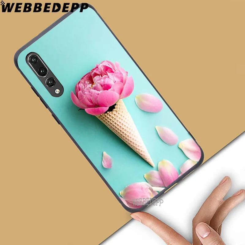 WEBBEDEPP мягкий чехол с цветком мороженого для Huawei Honor 6 7A Pro 7C 8C 7X 8X 8 9 10 lite Note10|Бамперы|