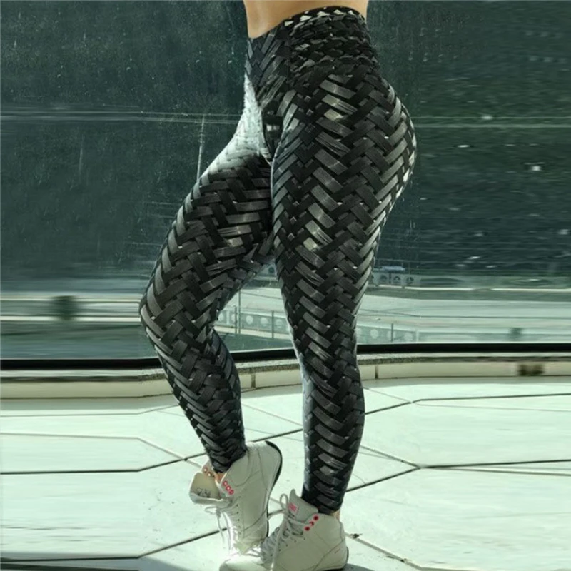 Лидер продаж стильные вязаные штаны для йоги с цифровым принтом женская одежда