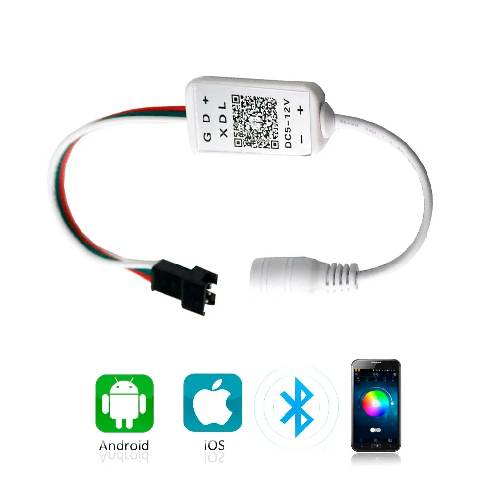 5V 12V Мини RGB Управление Magic светодиодный пикселей Bluetooth с помощью приложения на
