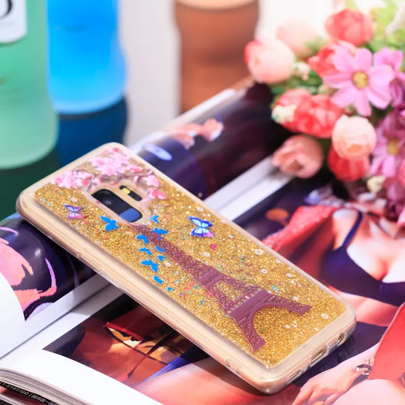Soft TPU Liquid Case For Samsung Galaxy S9 G960F G960F/DS Quicksand Dynamic Pattern Cover S9+ Plus G9650 G965F |