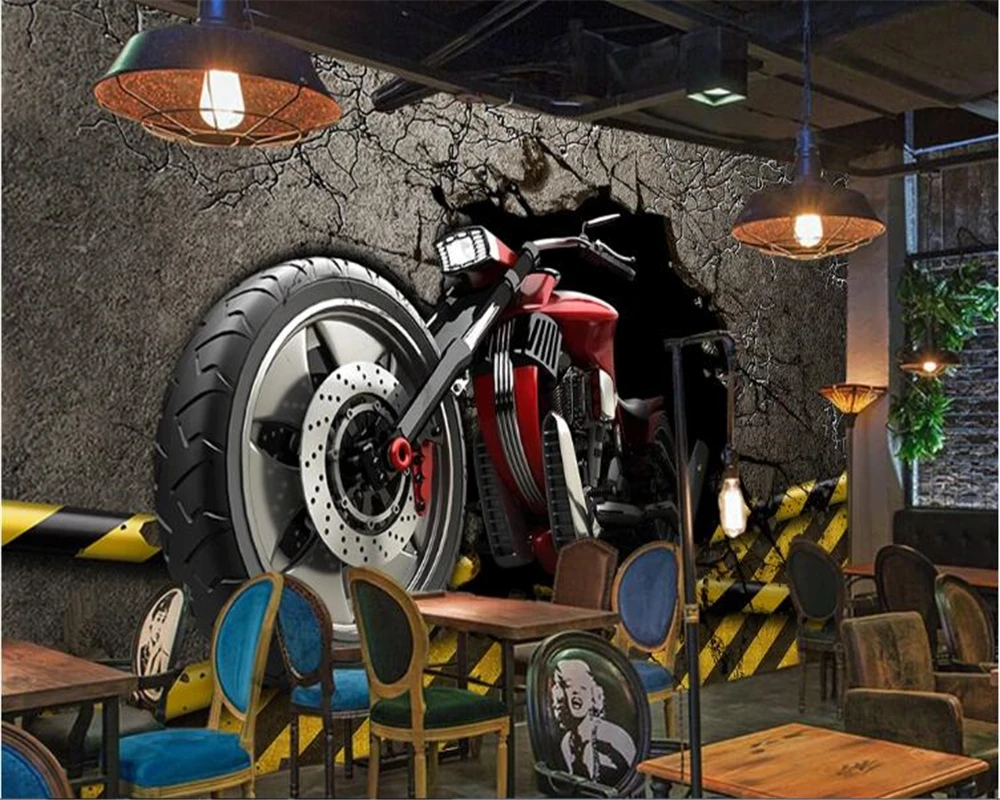 Beibehang behang Moto Bar K TV водонепроницаемый фон для телевизора кирпичные обои 3D