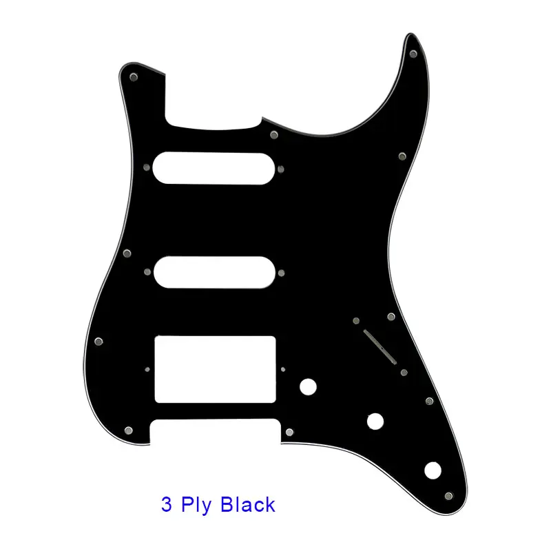 Pleroo аксессуары для гитары 11 винтовое отверстие Накладка для Fender Stratocaster США/мексиканский стандарт ST HSS с PAF Humbucker - Цвет: 3 ply black