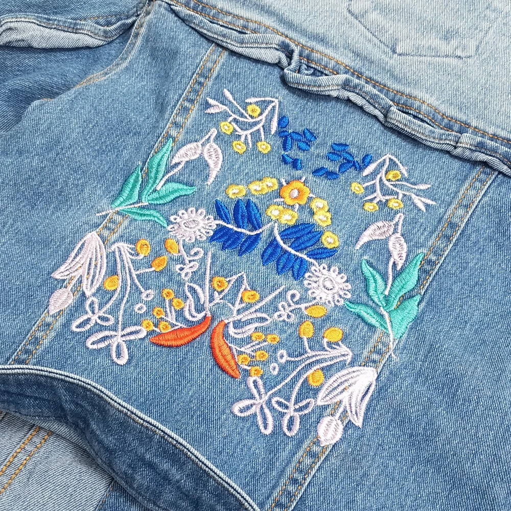 3-6T High Quality Spring Girls Jackets Denim Outerwear Embroidery Flower Girl Coats Jeans Jacket Kids Clothing Children Clothes | Детская