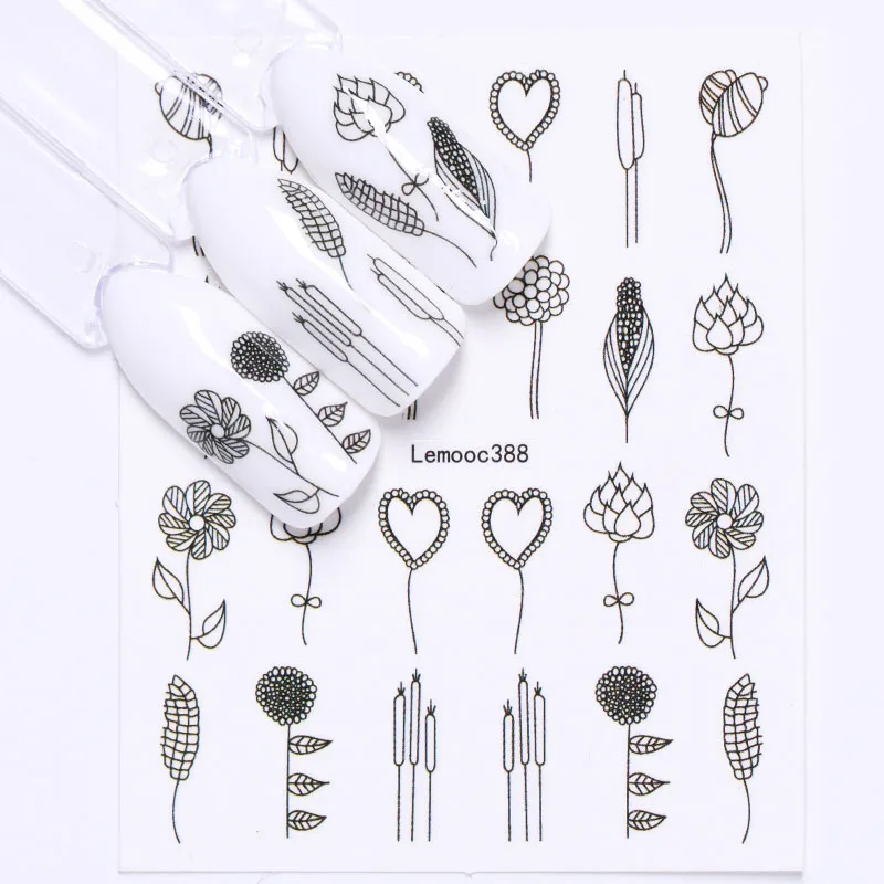 15 Nail Water Decals Transfer Stickers Flower Tropical Images Nail Art Manicure Tips Decoration for UV Gel Polish - Цвет: 15