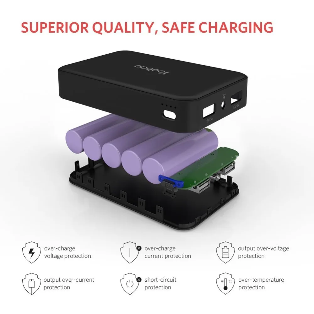 Yoobao M5 10000 мА/ч два USB выхода аварийный Мощность банк Портативное мобильное