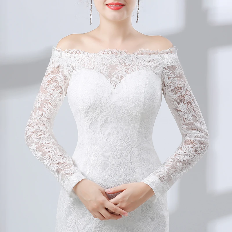 Белое Кружевное короткое коктейльное платье Forevergracedress футляр с длинным рукавом