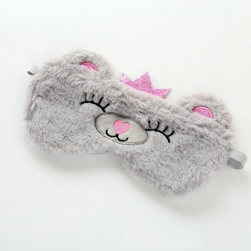 Плюшевая маска для глаз панда животное кошка мягкая Kawaii милая плюшевая подходит