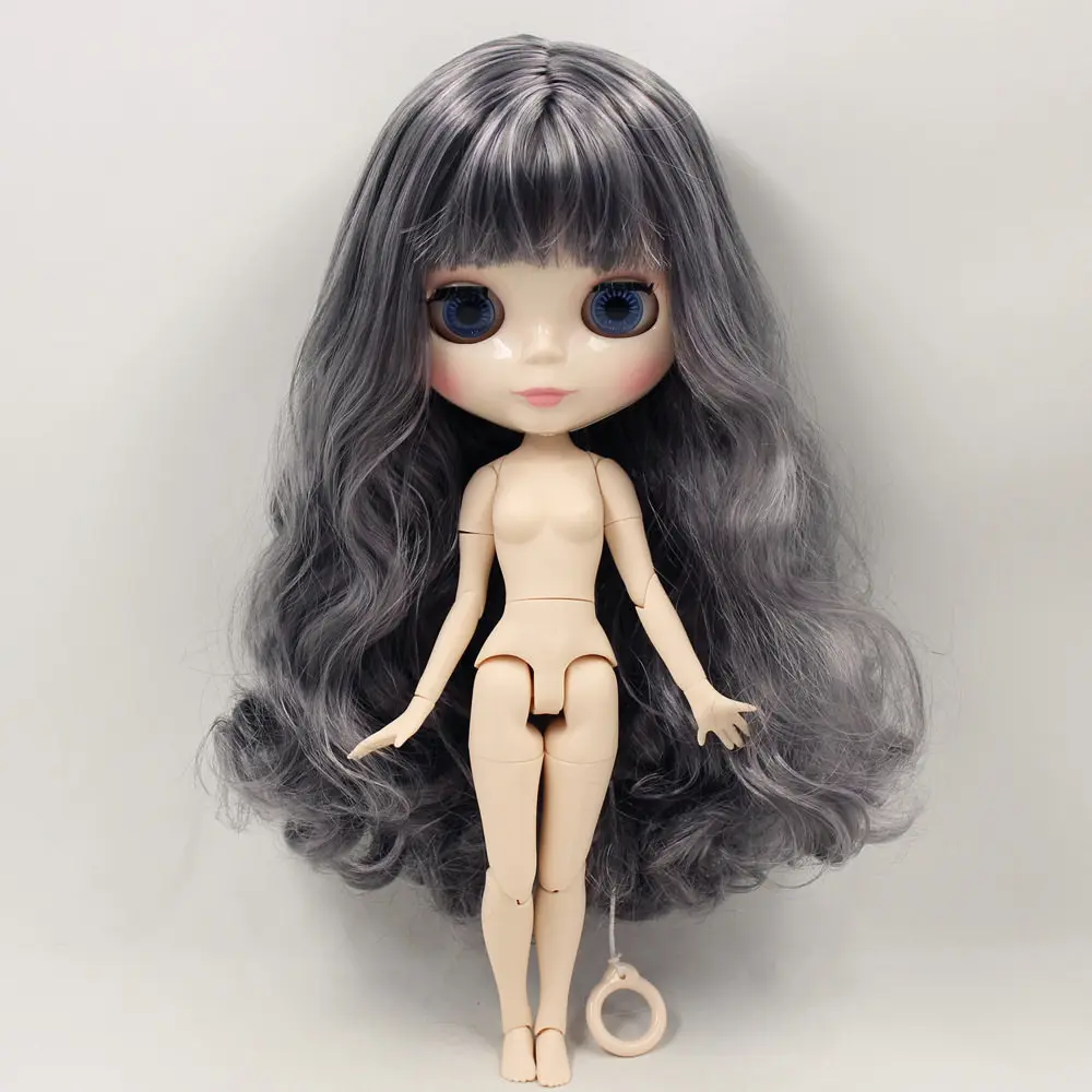 nude joint doll ICY Nude Blyth кукла серии № 9016/1049 смесь оттенков серого фиолетового цвета прическа с челкой белая кожа 1/6 шарнирная кукла нео - Цвет: nude joint doll