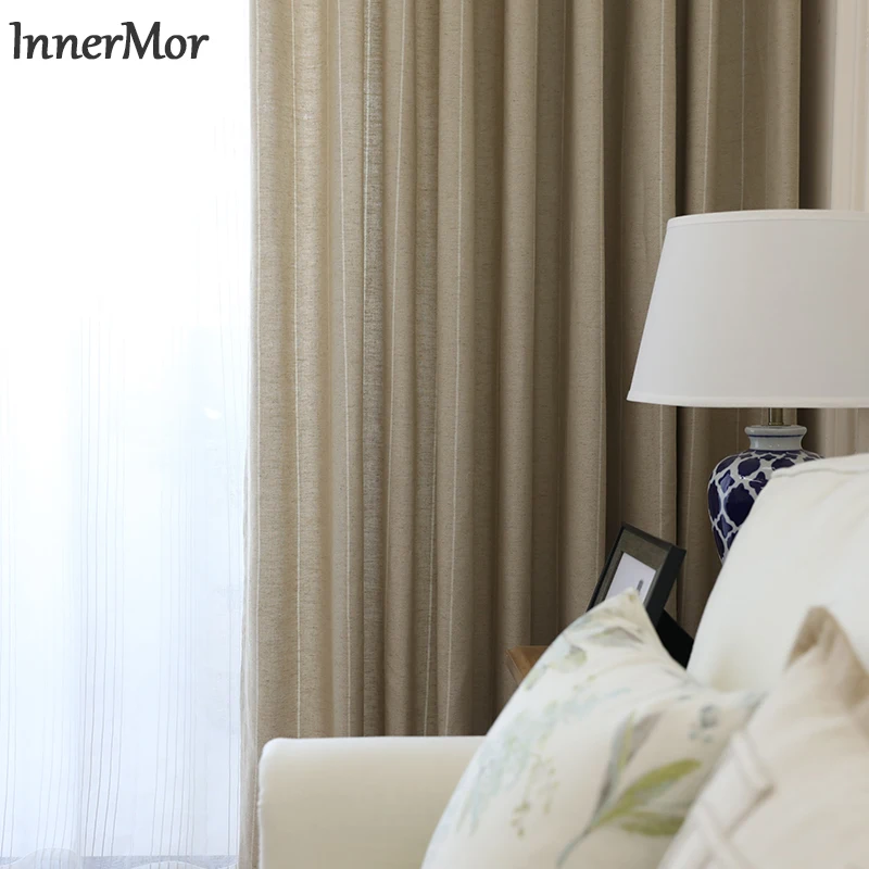 Innermor серая жаккардовая занавеска для гостиной Современная полосатая
