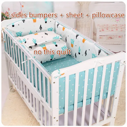 6 pcs set 6 шт. постельных принадлежностей, постельное белье для новорожденных малышей, Детские бамперы с защитой от столкновений, моющаяся детская кроватка, Комплект постельного белья для малышей, комплект бамперов для кроватки - Цвет: 6 pcs set